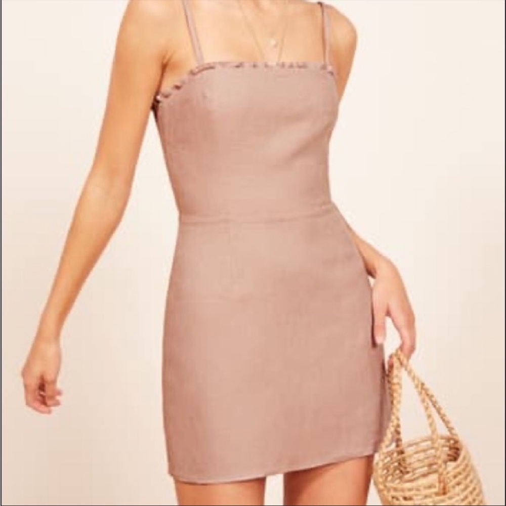Reformation Ava Ruffle Linen Mini Dress - Picture 3 of 6